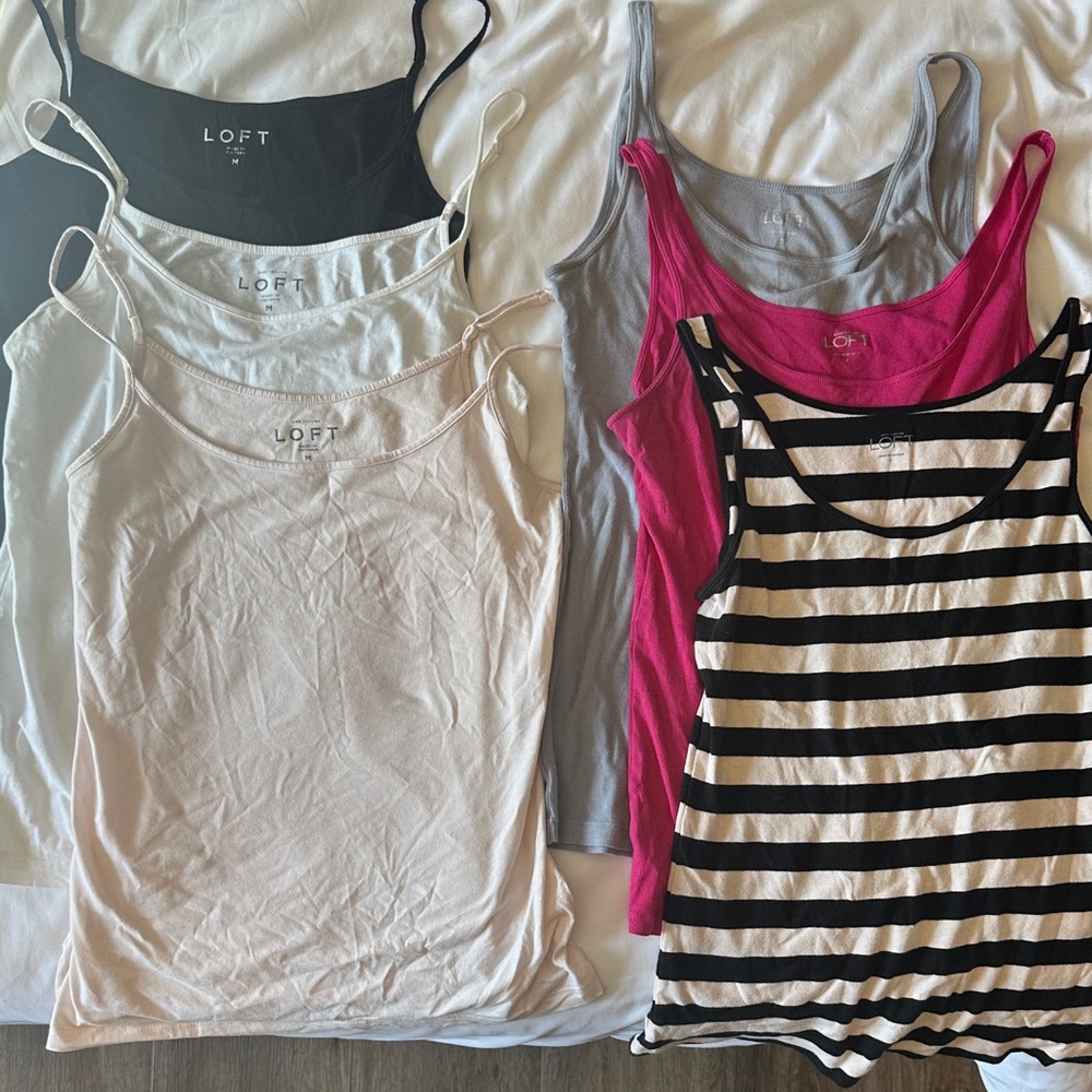 LOFT Women's Camisoles - Black, White, Gray, Pink, Striped, light pink